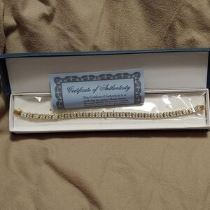 Gold-Tone Crystal Tennis Bracelet - Unbranded NEW
